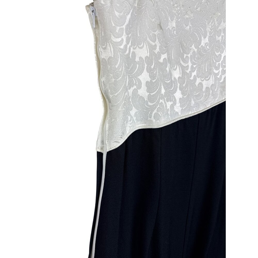 Scott McClintock Women's Dress Vintage Black White One Shoulder Gown Size 4 USA - Picture 5 of 10